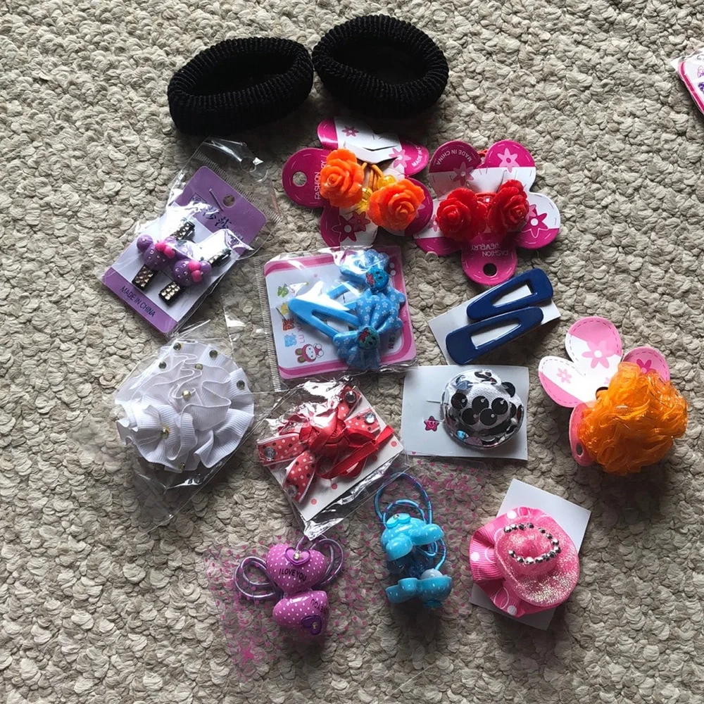 New children’s hair ties & hair clips accessories bundle